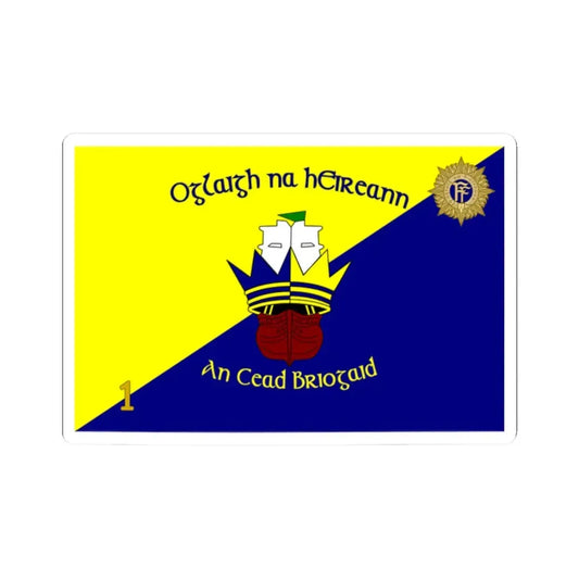 Flag of 1st Brigade Ireland (Ireland) STICKER Vinyl Kiss-Cut Decal 2 Inch White - The Sticker Space