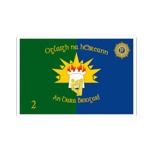 Flag of 2nd Brigade Ireland (Ireland) STICKER Vinyl Kiss-Cut Decal 2 Inch White - The Sticker Space