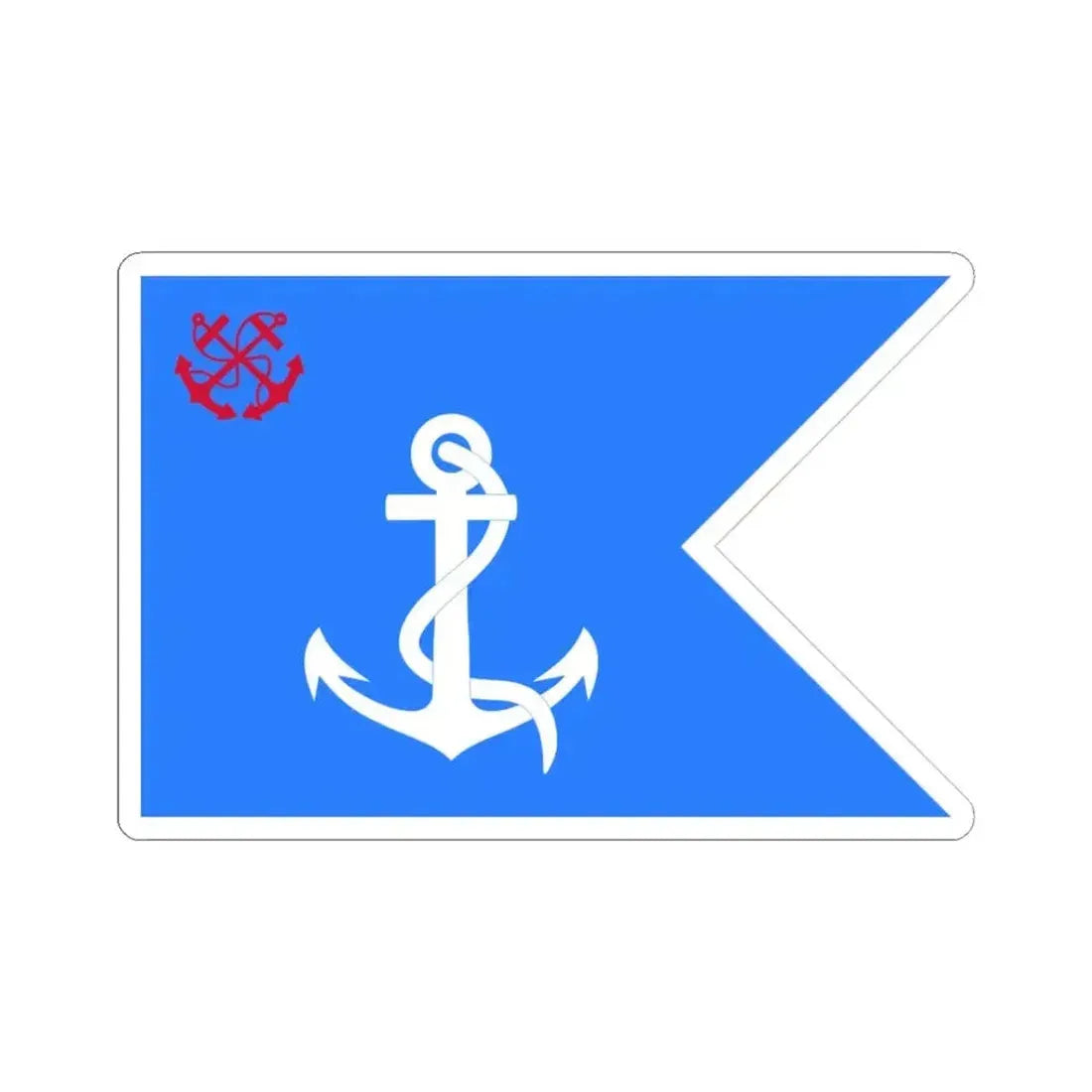 Flag of a Flag Officer of the Naval Forces of Algeria to 2004 (Algeria) STICKER Vinyl Kiss-Cut Decal 3 Inch White - The Sticker Space