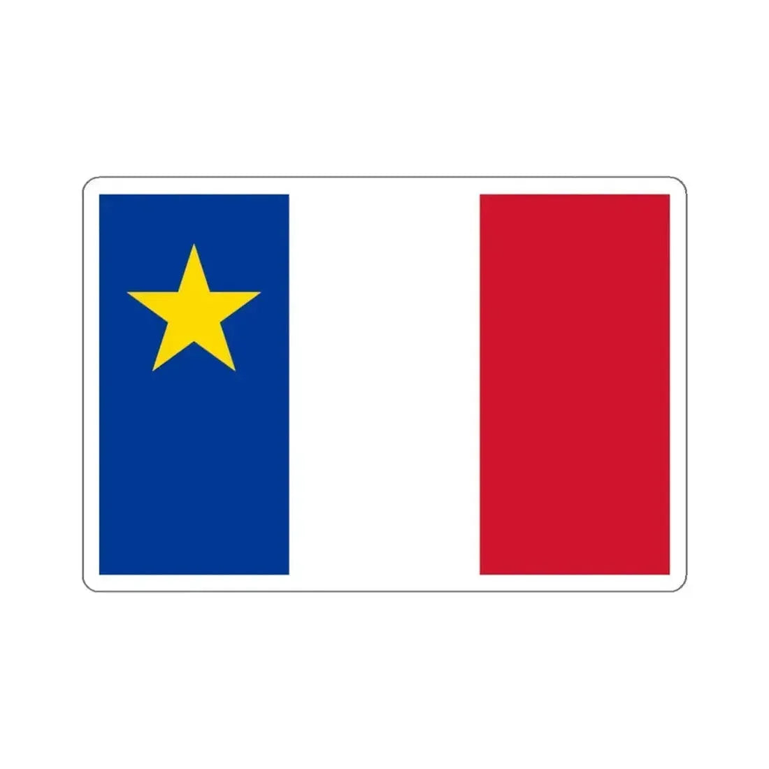 Flag of Acadia - STICKER Vinyl Kiss-Cut Decal 6 Inch White - The Sticker Space