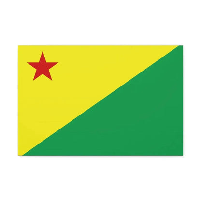 Flag of Acre Brazil - Canvas Wall Art 24″ x 16″ 1.25" - The Sticker Space