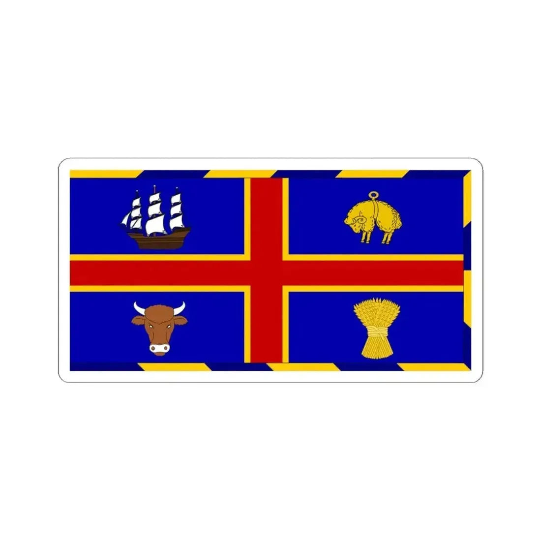 Flag of Adelaide (Australia) STICKER Vinyl Kiss-Cut Decal 4 Inch White - The Sticker Space