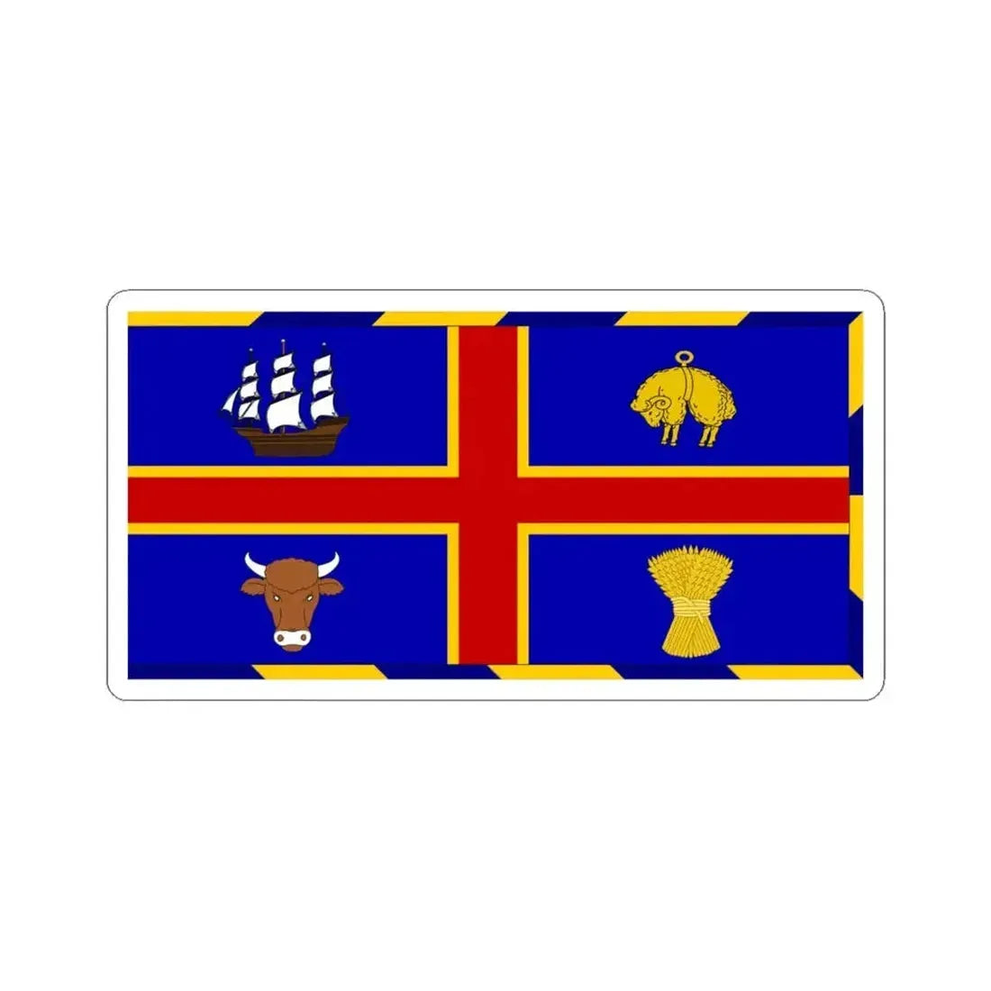 Flag of Adelaide (Australia) STICKER Vinyl Kiss-Cut Decal 6 Inch White - The Sticker Space