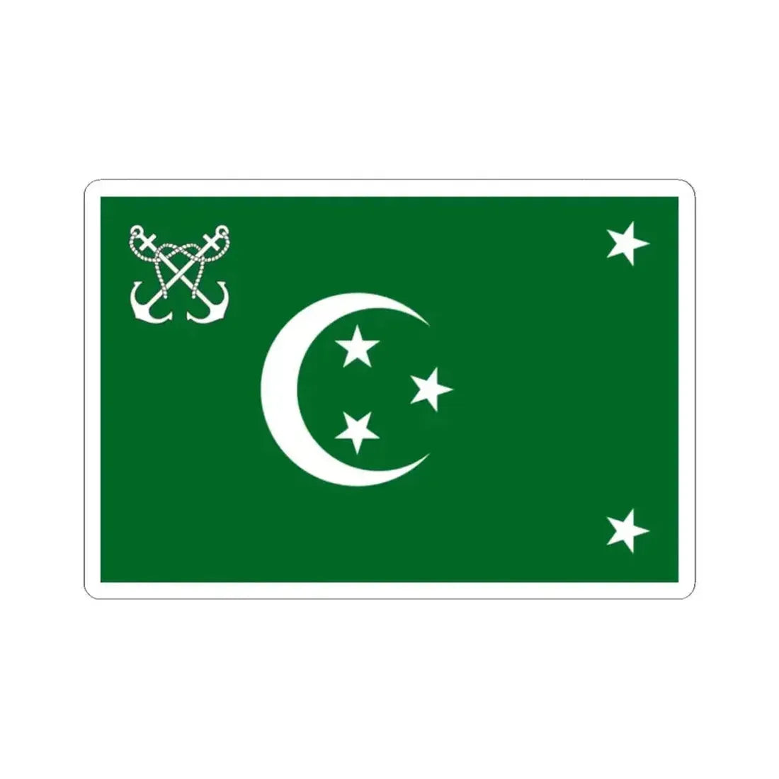 Flag of admiral of the Navy of Egypt 1922-1952 (Egypt) STICKER Vinyl Kiss-Cut Decal 2 Inch White - The Sticker Space