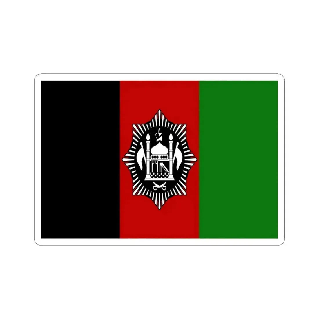 Flag of Afghanistan 17 Jan 1929 - 13 Oct 1929 (Afghanistan) STICKER Vinyl Kiss-Cut Decal 4 Inch White - The Sticker Space