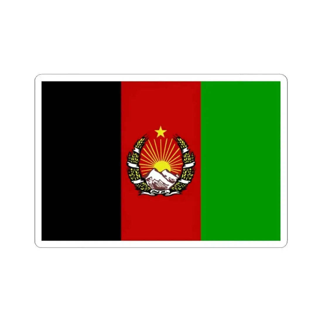 Flag of Afghanistan 1928-1929 variant (Afghanistan) STICKER Vinyl Kiss-Cut Decal 2 Inch White - The Sticker Space