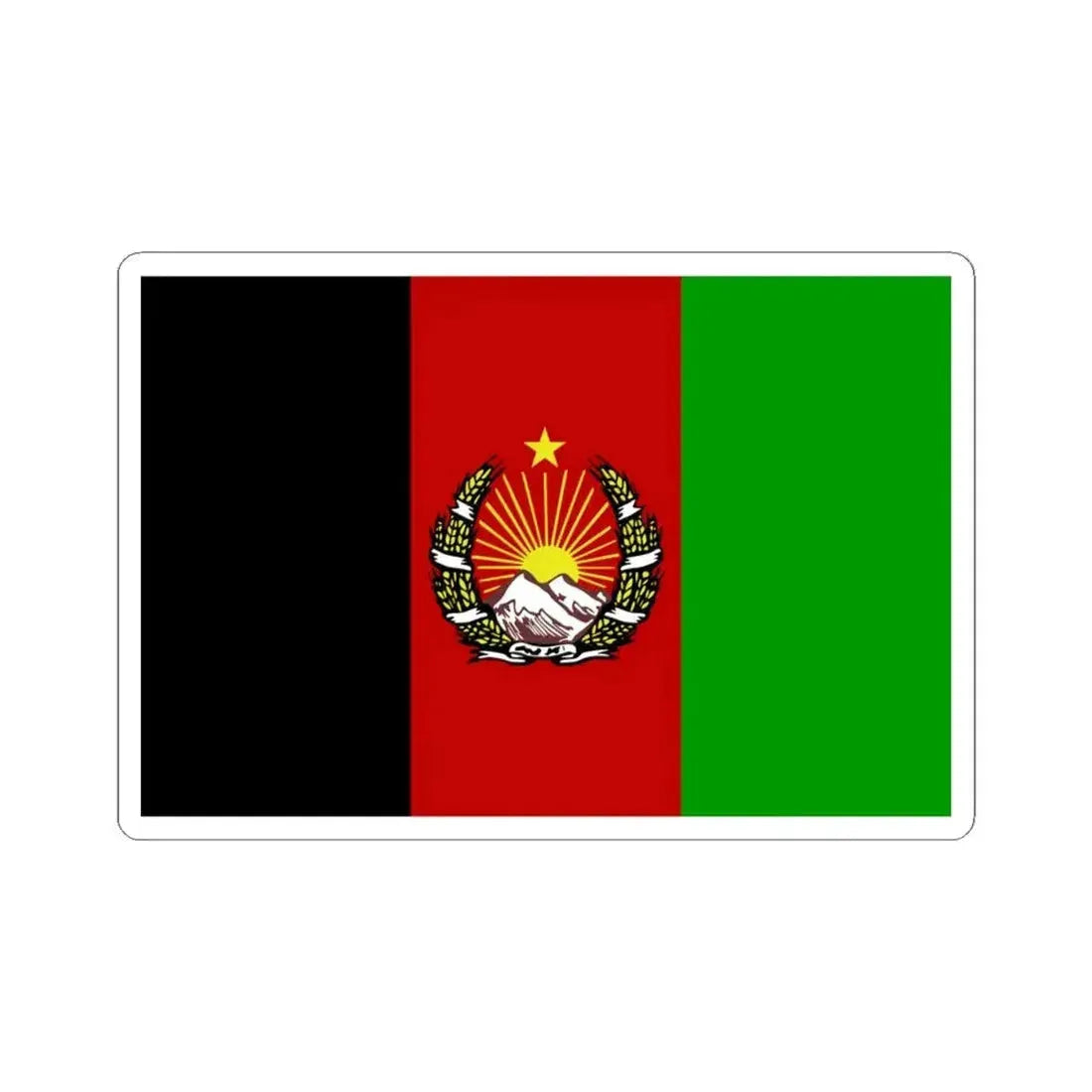 Flag of Afghanistan 1928-1929 variant (Afghanistan) STICKER Vinyl Kiss-Cut Decal 4 Inch White - The Sticker Space
