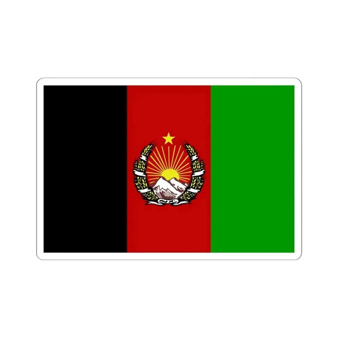 Flag of Afghanistan 1928-1929 variant (Afghanistan) STICKER Vinyl Kiss-Cut Decal 6 Inch White - The Sticker Space