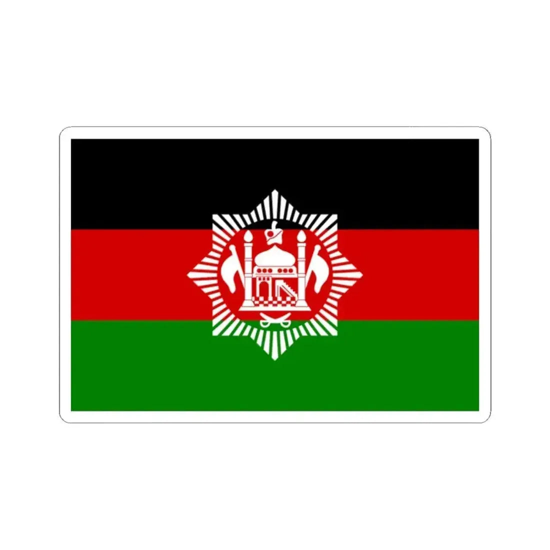 Flag of Afghanistan 1928 3-2 (Afghanistan) STICKER Vinyl Kiss-Cut Decal 2 Inch White - The Sticker Space