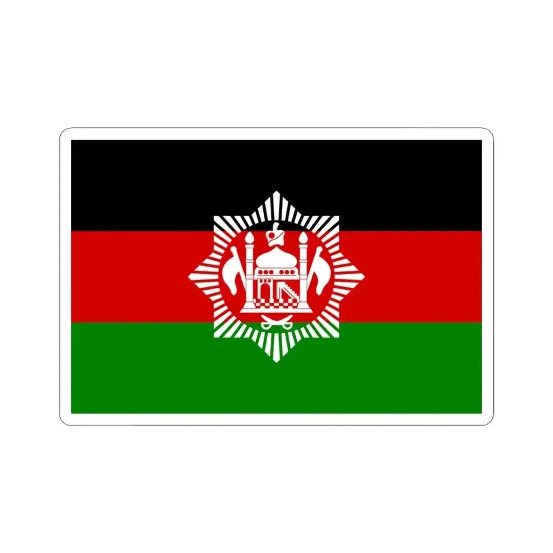 Flag of Afghanistan 1928 3-2 (Afghanistan) STICKER Vinyl Kiss-Cut Decal 3 Inch White - The Sticker Space