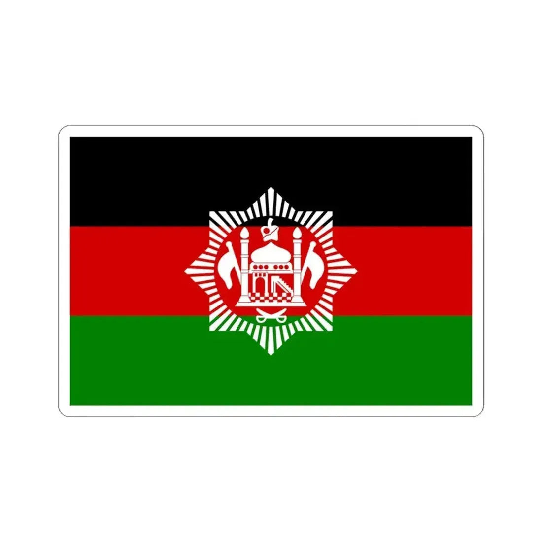 Flag of Afghanistan 1928 3-2 (Afghanistan) STICKER Vinyl Kiss-Cut Decal 4 Inch White - The Sticker Space