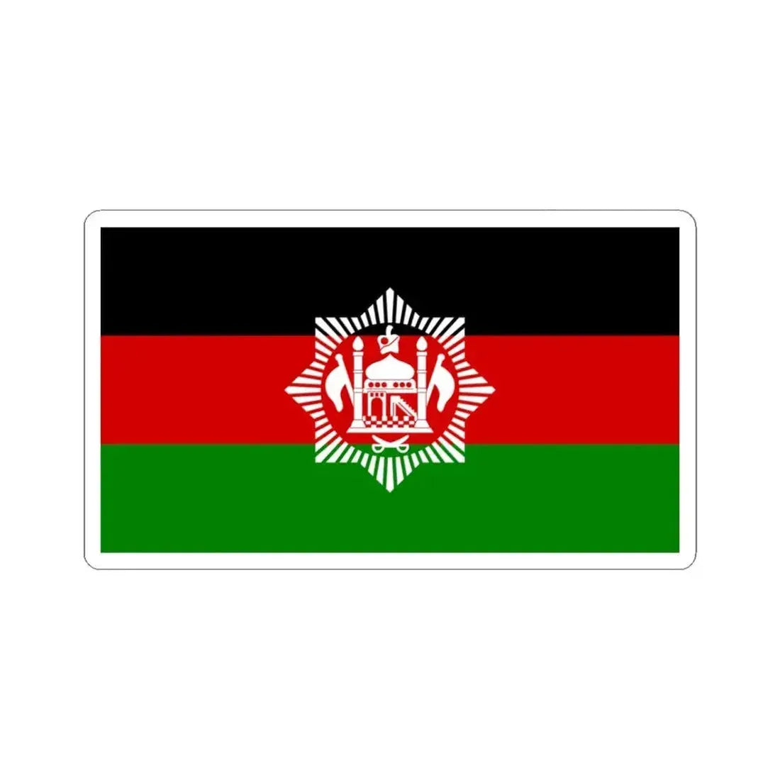 Flag of Afghanistan 1928 (Afghanistan) STICKER Vinyl Kiss-Cut Decal 3 Inch White - The Sticker Space