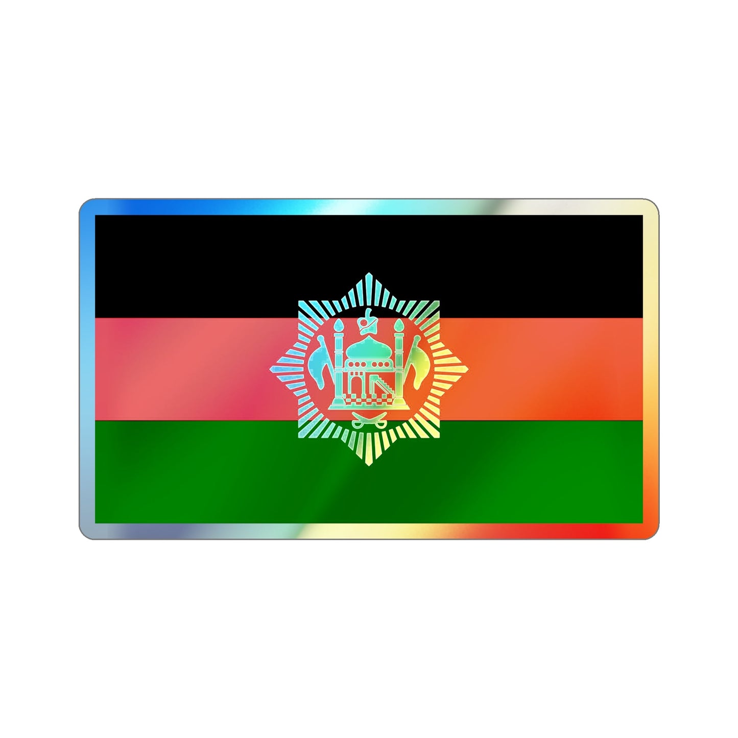 Flag of Afghanistan 1928 Holographic STICKER Die-Cut Vinyl Decal-4 Inch-The Sticker Space