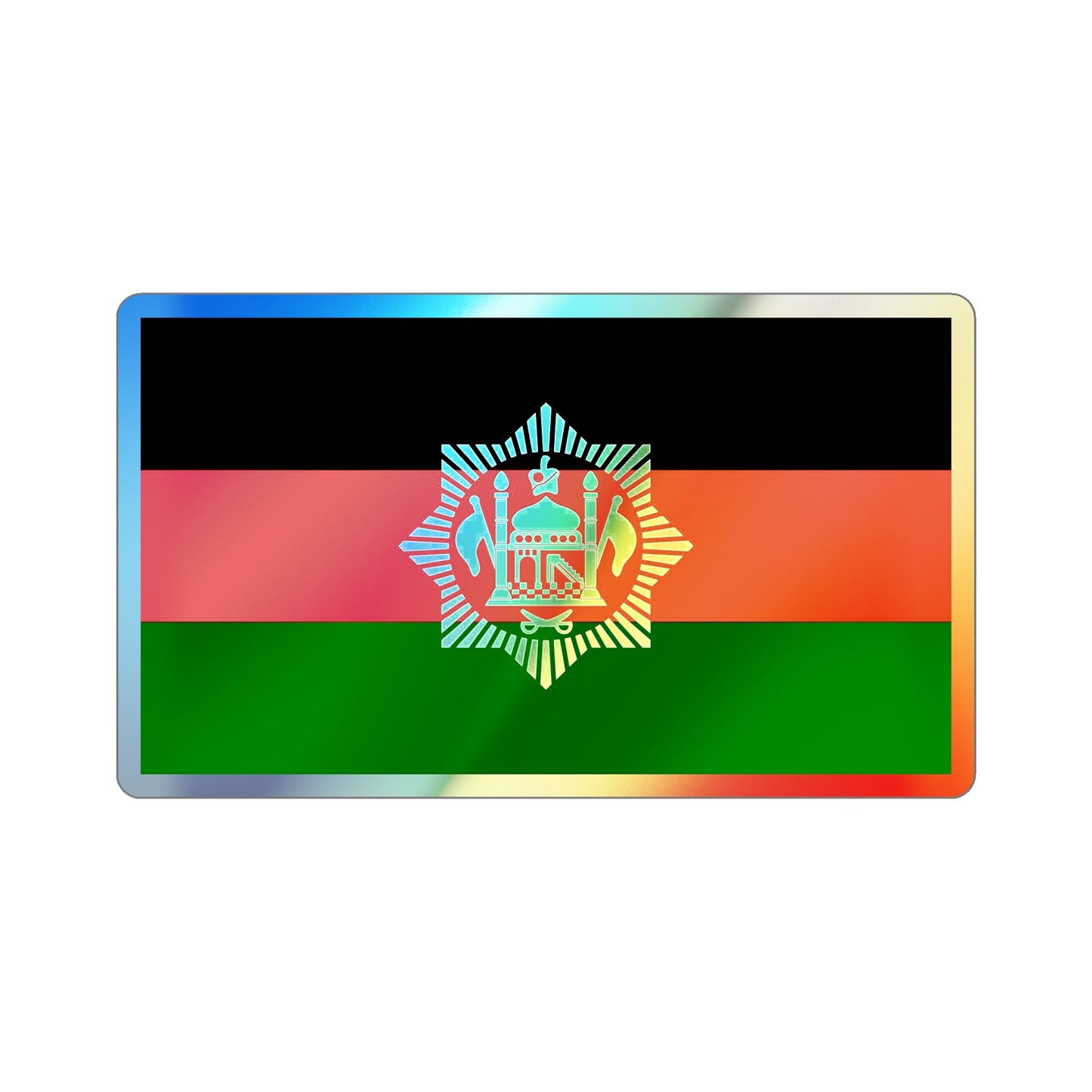 Flag of Afghanistan 1928 Holographic STICKER Die-Cut Vinyl Decal-5 Inch-The Sticker Space