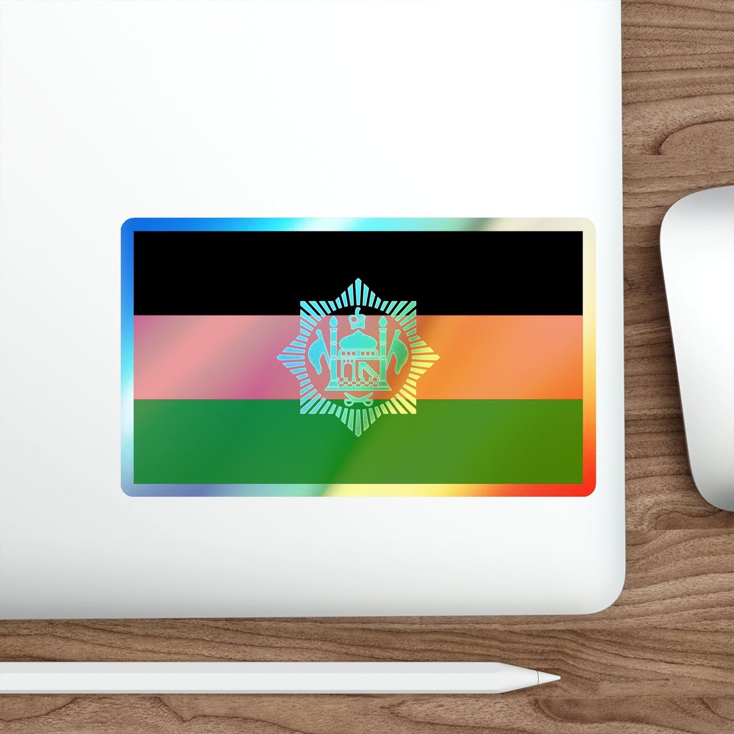 Flag of Afghanistan 1928 Holographic STICKER Die-Cut Vinyl Decal-The Sticker Space
