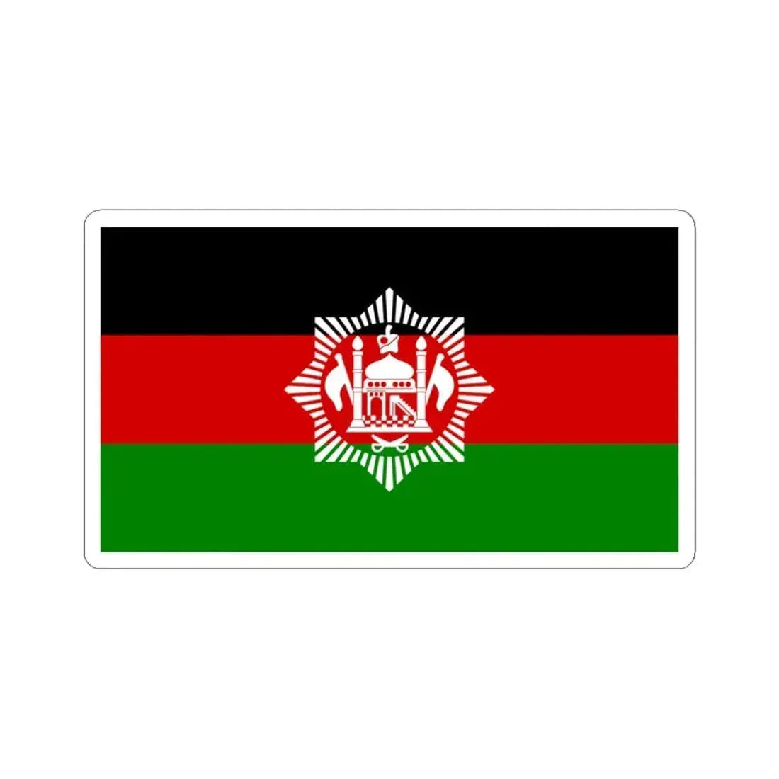 Flag of Afghanistan 1928 - STICKER Vinyl Kiss-Cut Decal 3 Inch White - The Sticker Space