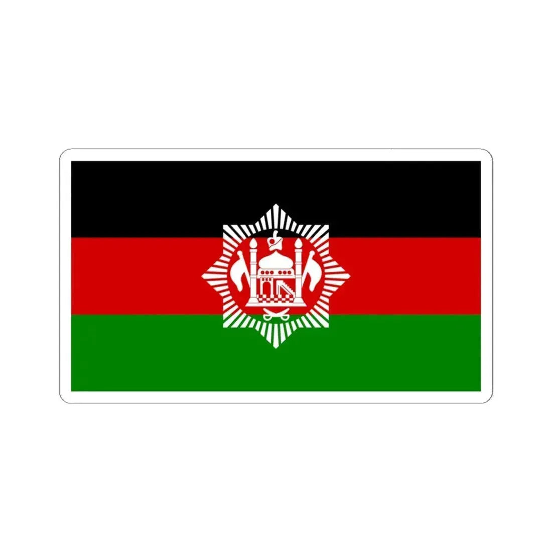 Flag of Afghanistan 1928 - STICKER Vinyl Kiss-Cut Decal 6 Inch White - The Sticker Space