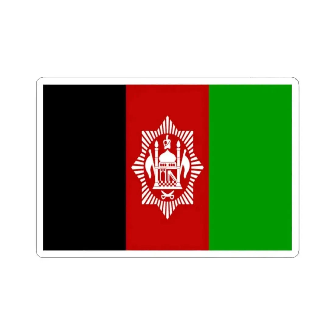 Flag of Afghanistan 1929-1931 (Afghanistan) STICKER Vinyl Kiss-Cut Decal 2 Inch White - The Sticker Space