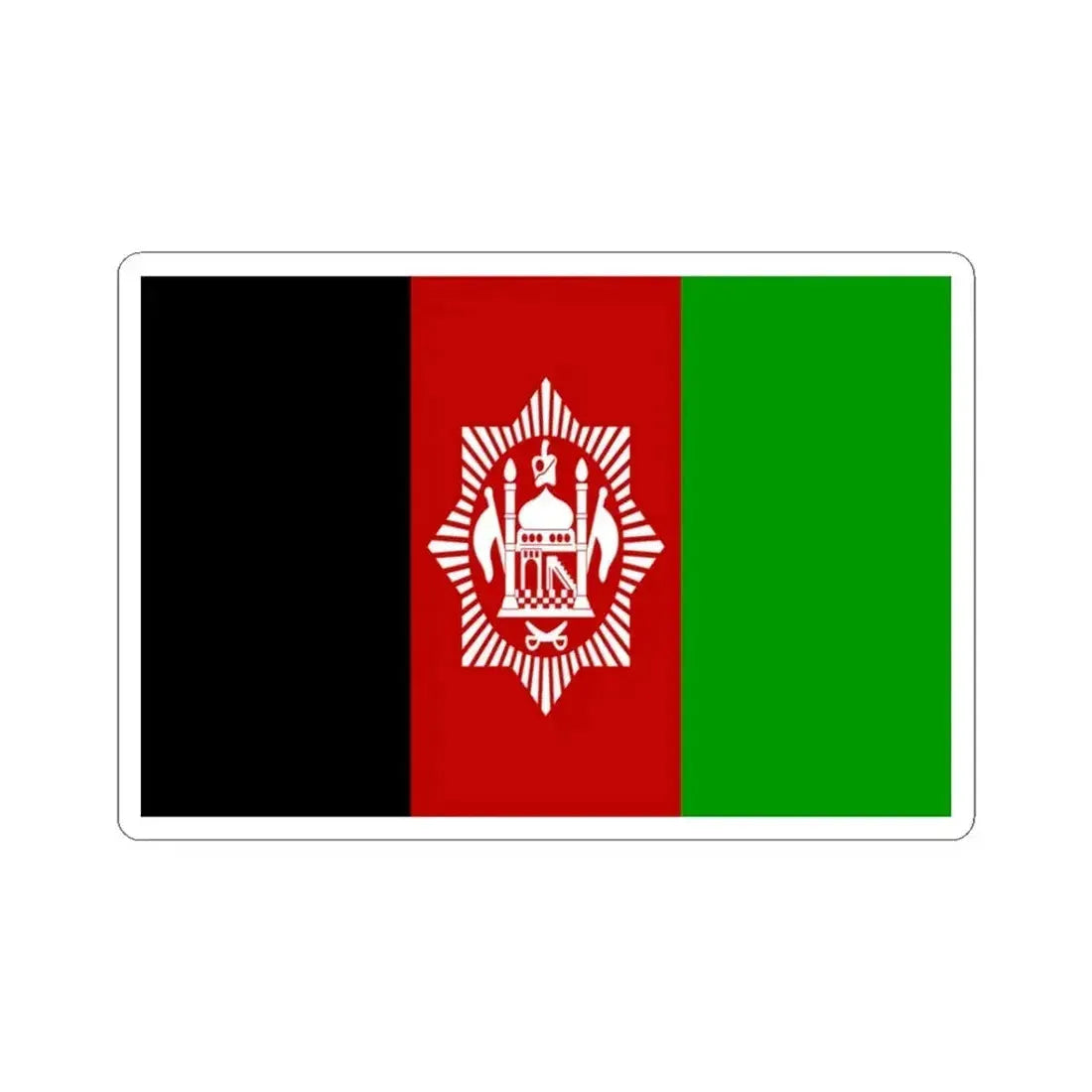 Flag of Afghanistan 1929-1931 (Afghanistan) STICKER Vinyl Kiss-Cut Decal 3 Inch White - The Sticker Space