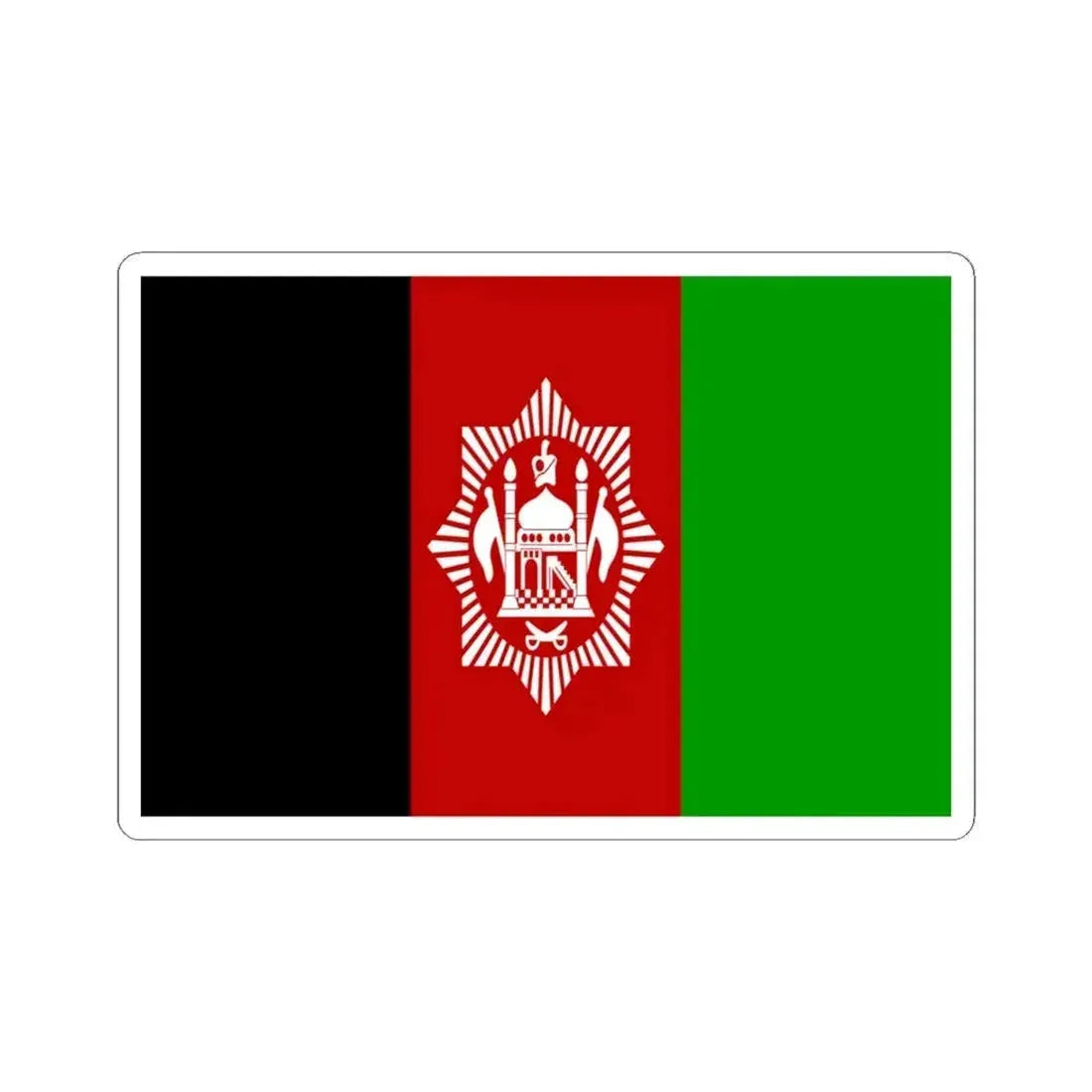 Flag of Afghanistan 1929-1931 (Afghanistan) STICKER Vinyl Kiss-Cut Decal 4 Inch White - The Sticker Space