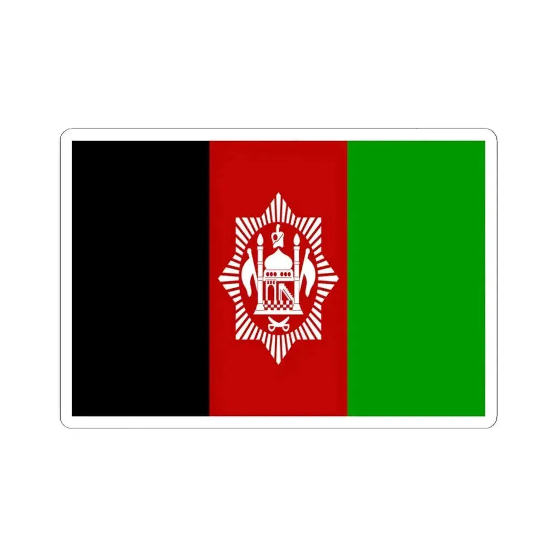 Flag of Afghanistan 1929-1931 (Afghanistan) STICKER Vinyl Kiss-Cut Decal 6 Inch White - The Sticker Space