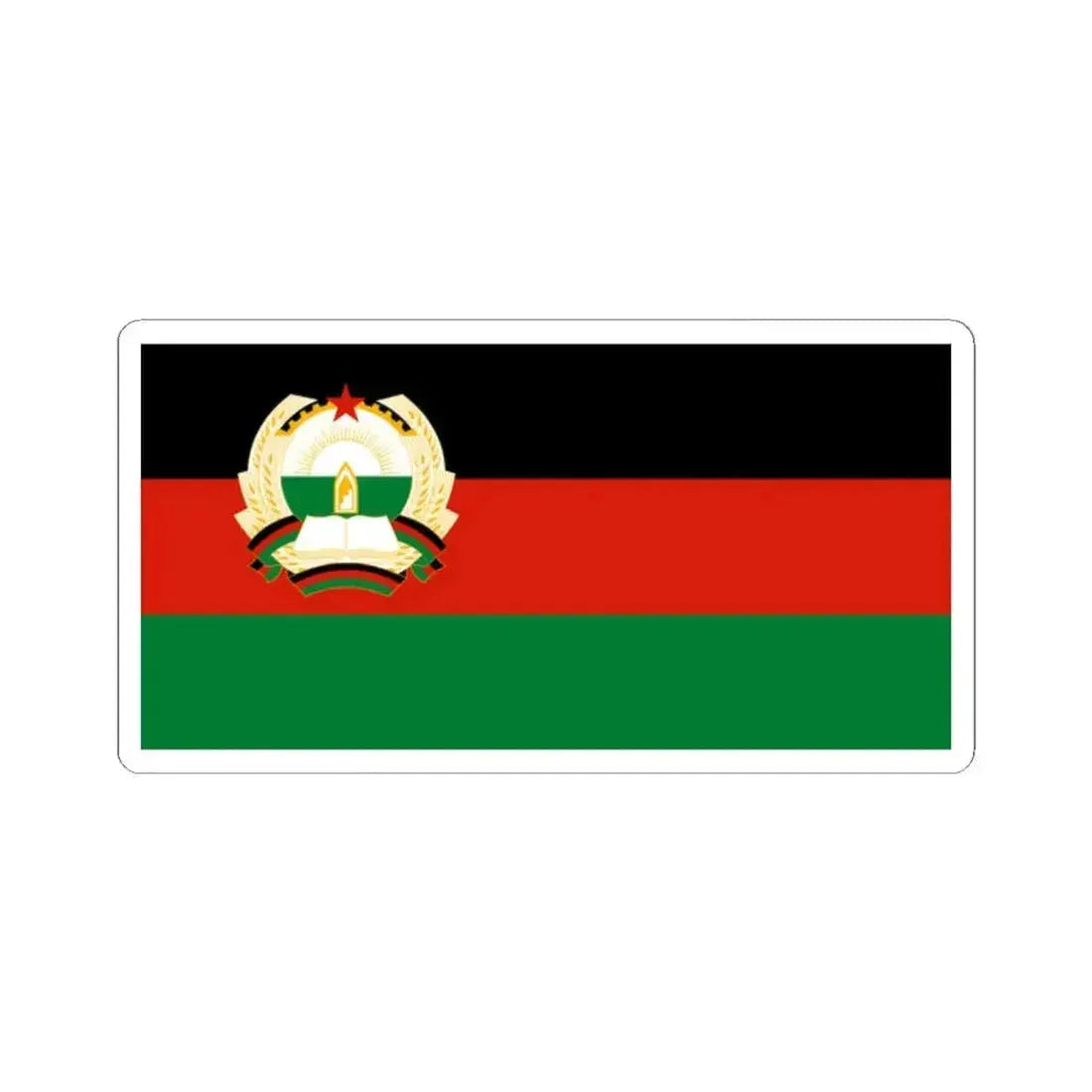Flag of Afghanistan 1980-1987 (Afghanistan) STICKER Vinyl Kiss-Cut Decal 2 Inch White - The Sticker Space