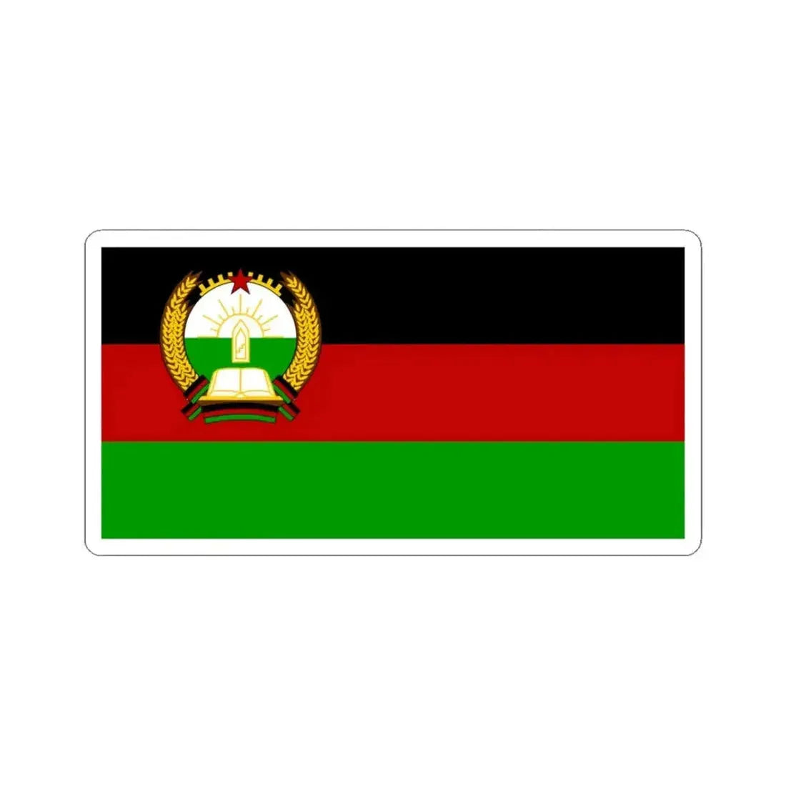 Flag of Afghanistan 1980 (Afghanistan) STICKER Vinyl Kiss-Cut Decal 3 Inch White - The Sticker Space