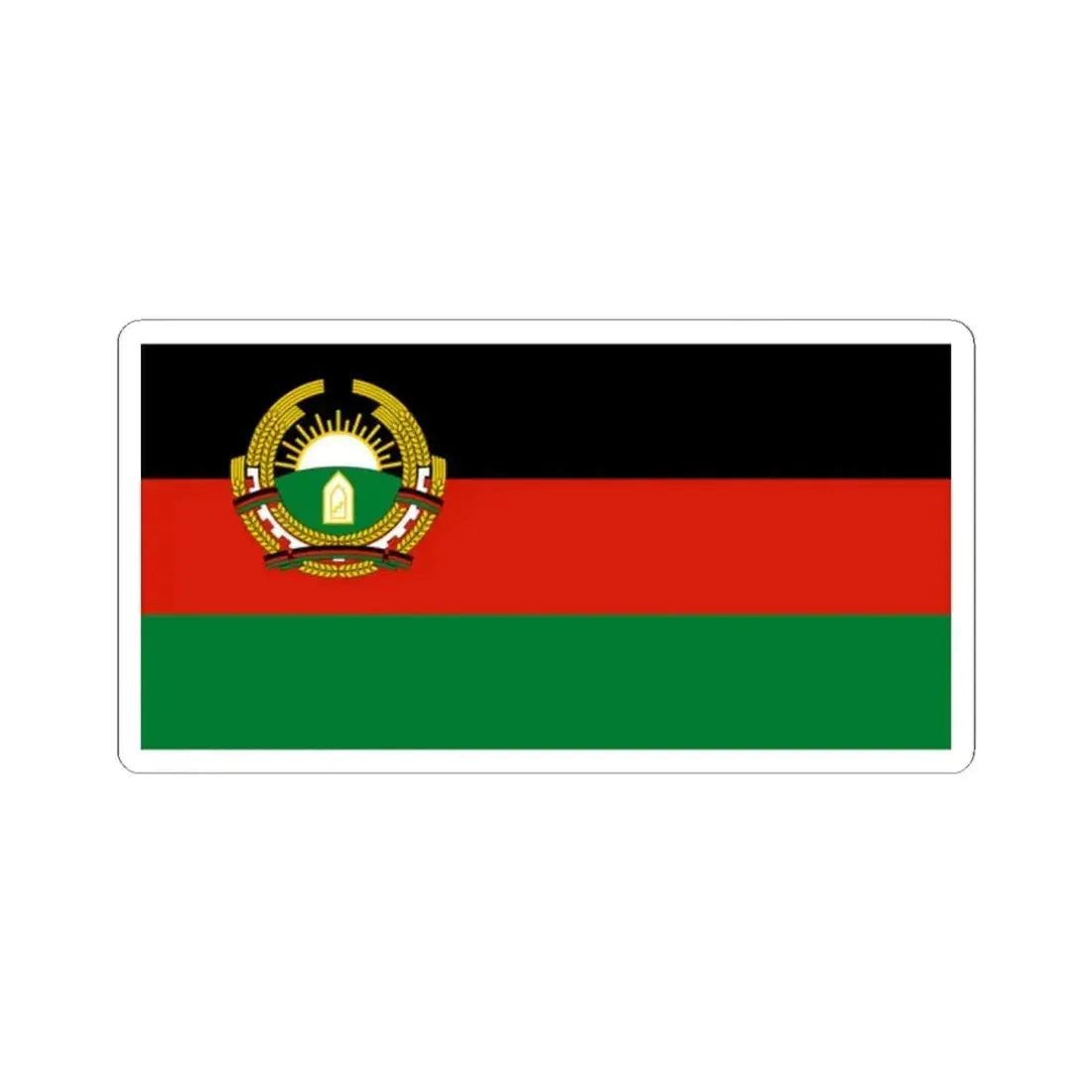 Flag of Afghanistan 1987-1992 (Afghanistan) STICKER Vinyl Kiss-Cut Decal 2 Inch White - The Sticker Space