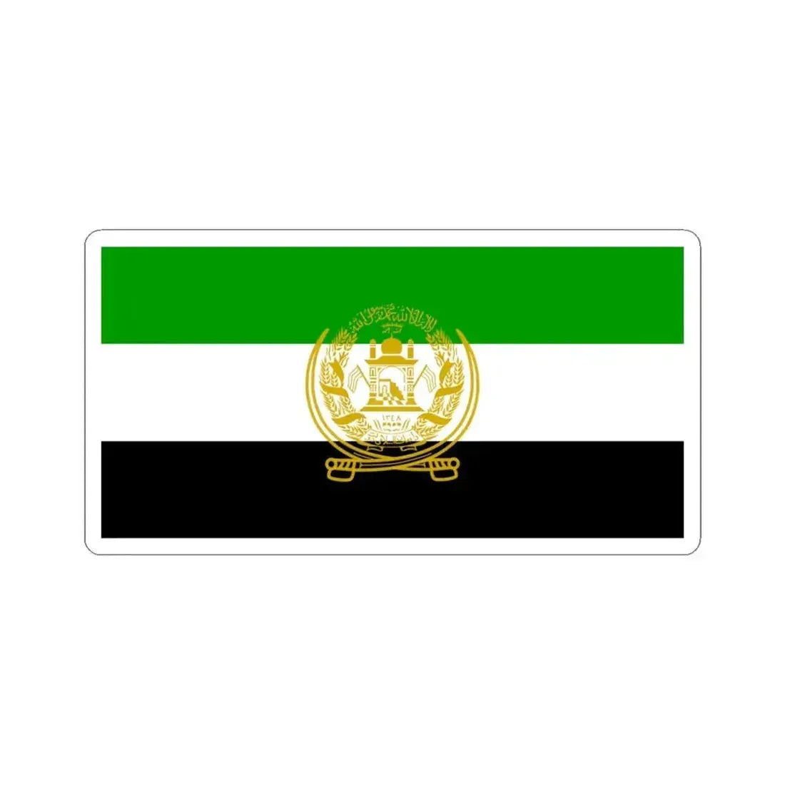 Flag of Afghanistan 1992-2001 (Afghanistan) STICKER Vinyl Kiss-Cut Decal 6 Inch White - The Sticker Space