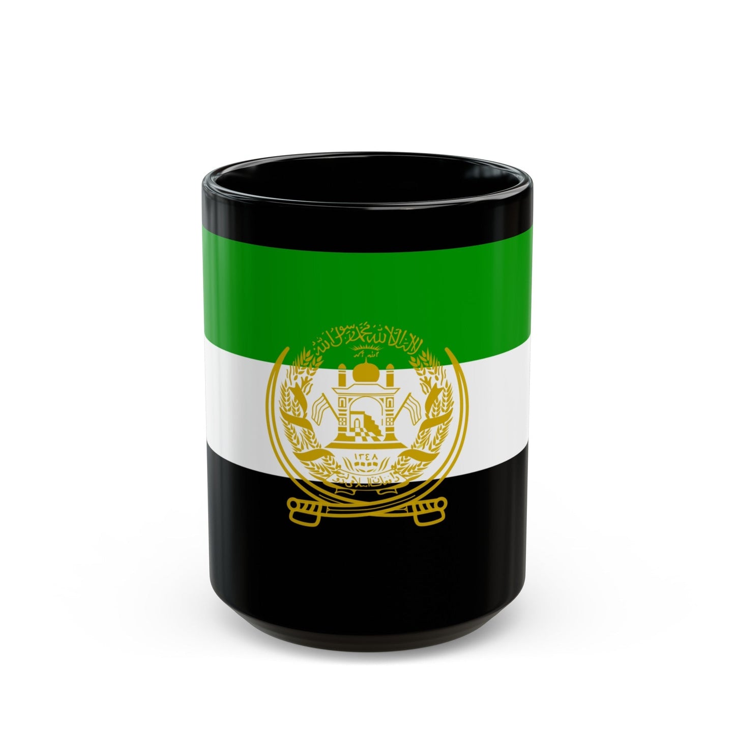 Flag of Afghanistan 1992 to 2001 - Black Coffee Mug-15oz-The Sticker Space