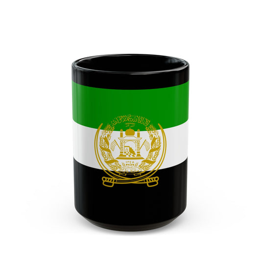 Flag of Afghanistan 1992 to 2001 - Black Coffee Mug-15oz-The Sticker Space