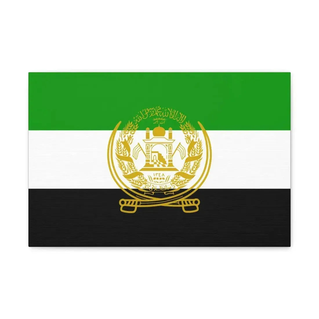 Flag of Afghanistan 1992 to 2001 - Canvas Wall Art 18″ x 12″ 1.25" - The Sticker Space