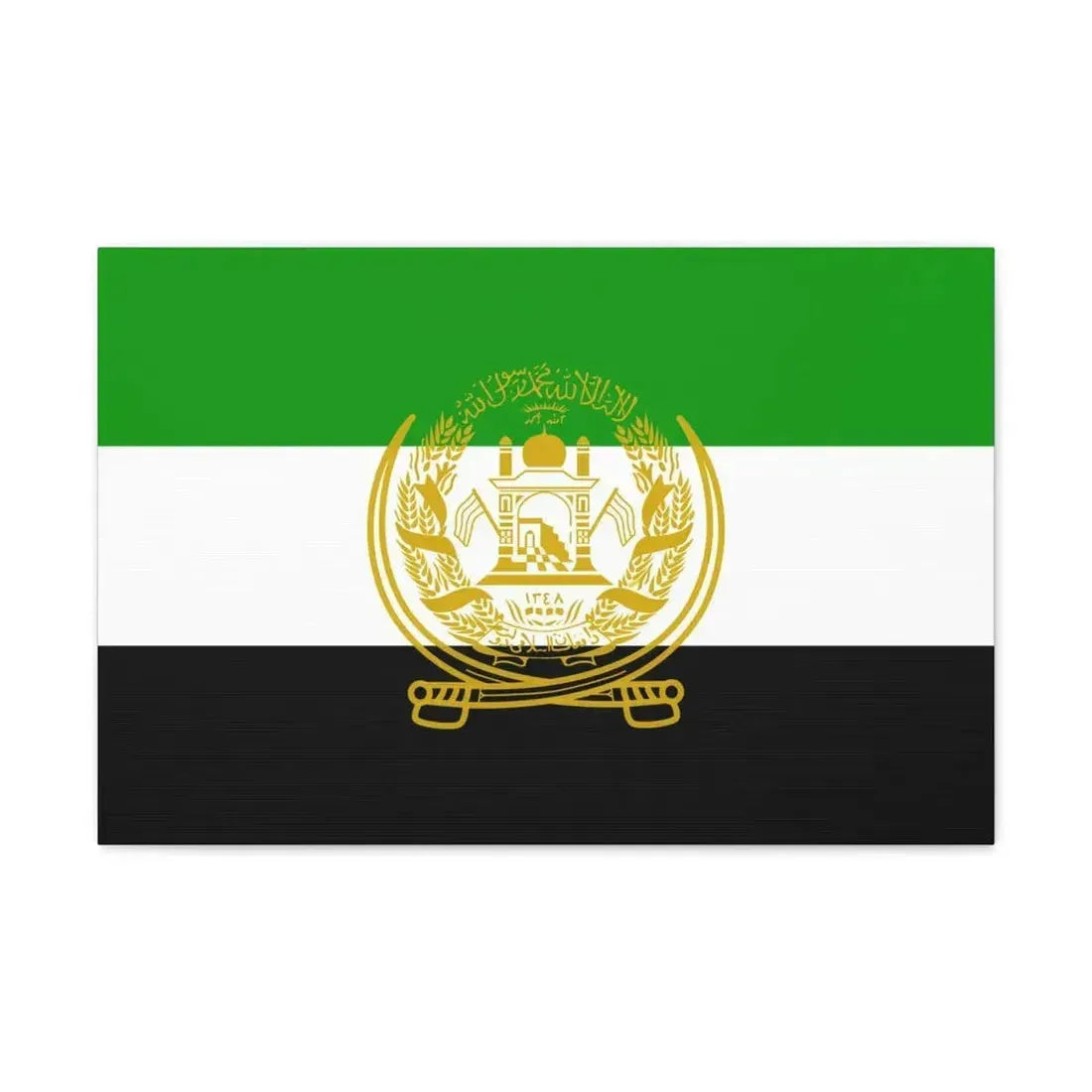 Flag of Afghanistan 1992 to 2001 - Canvas Wall Art 24″ x 16″ 1.25" - The Sticker Space