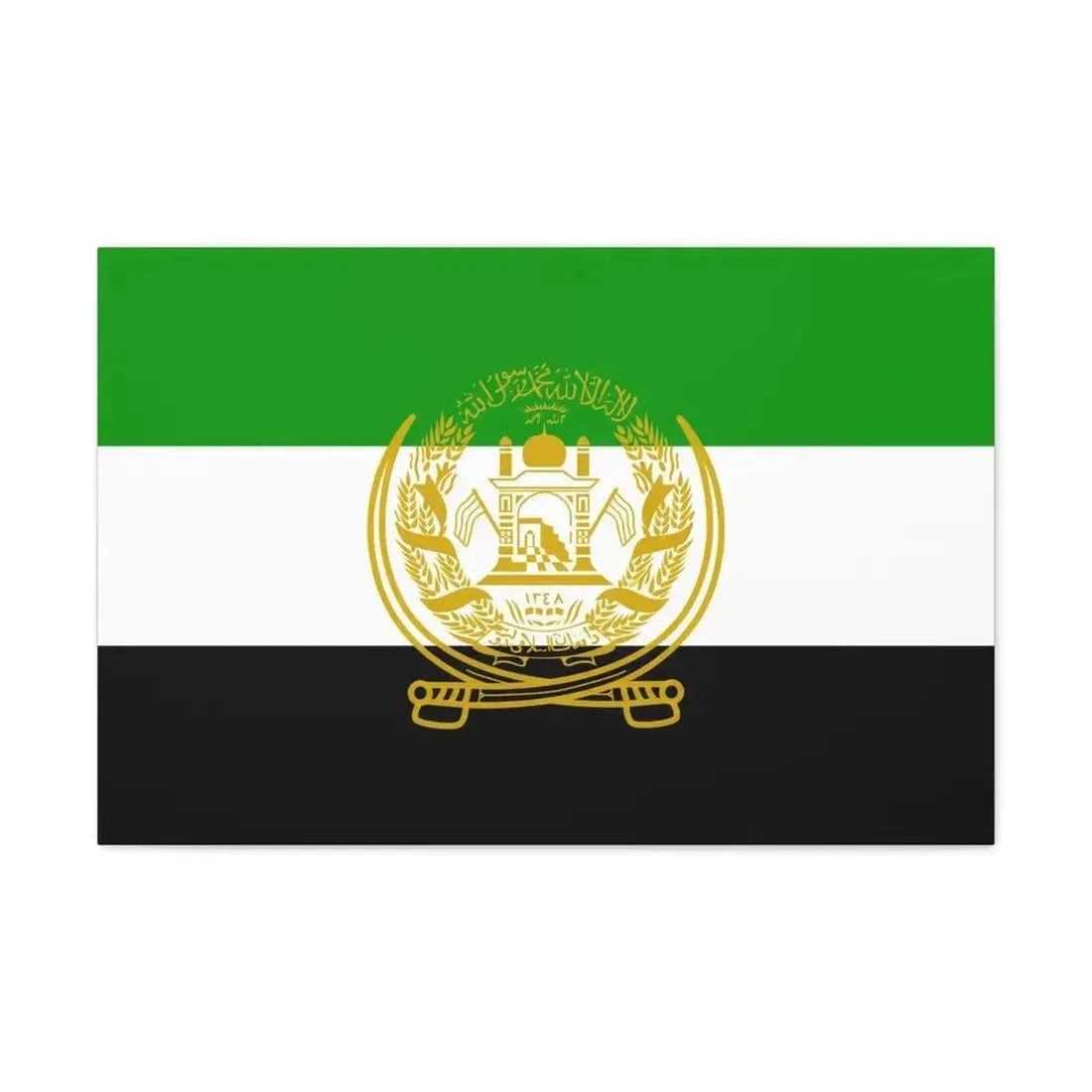 Flag of Afghanistan 1992 to 2001 - Canvas Wall Art 30" x 20" 1.25" - The Sticker Space