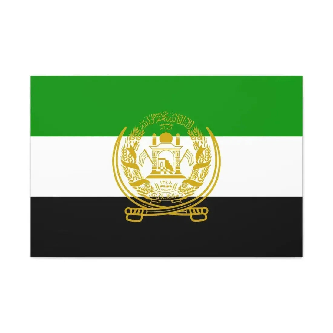 Flag of Afghanistan 1992 to 2001 - Canvas Wall Art 36" x 24" 1.25" - The Sticker Space