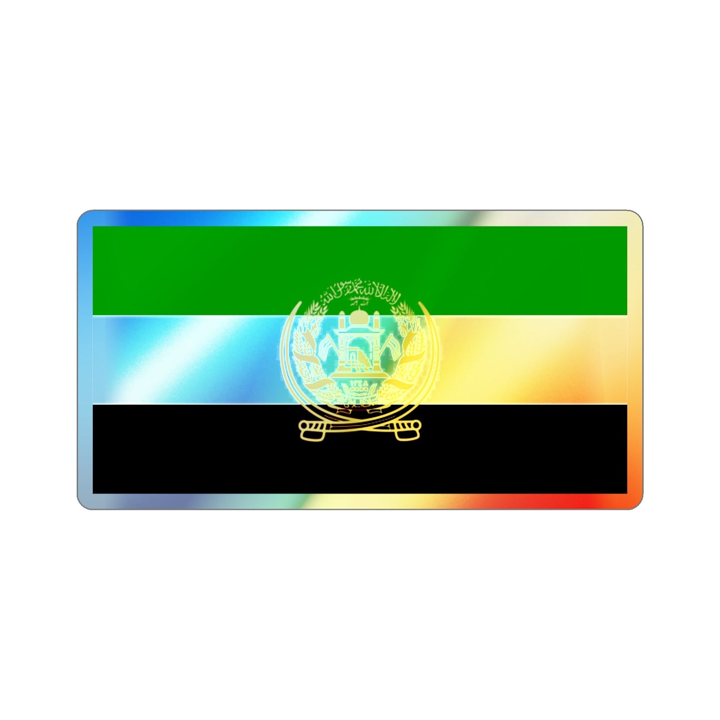 Flag of Afghanistan 1992 to 2001 Holographic STICKER Die-Cut Vinyl Decal-2 Inch-The Sticker Space