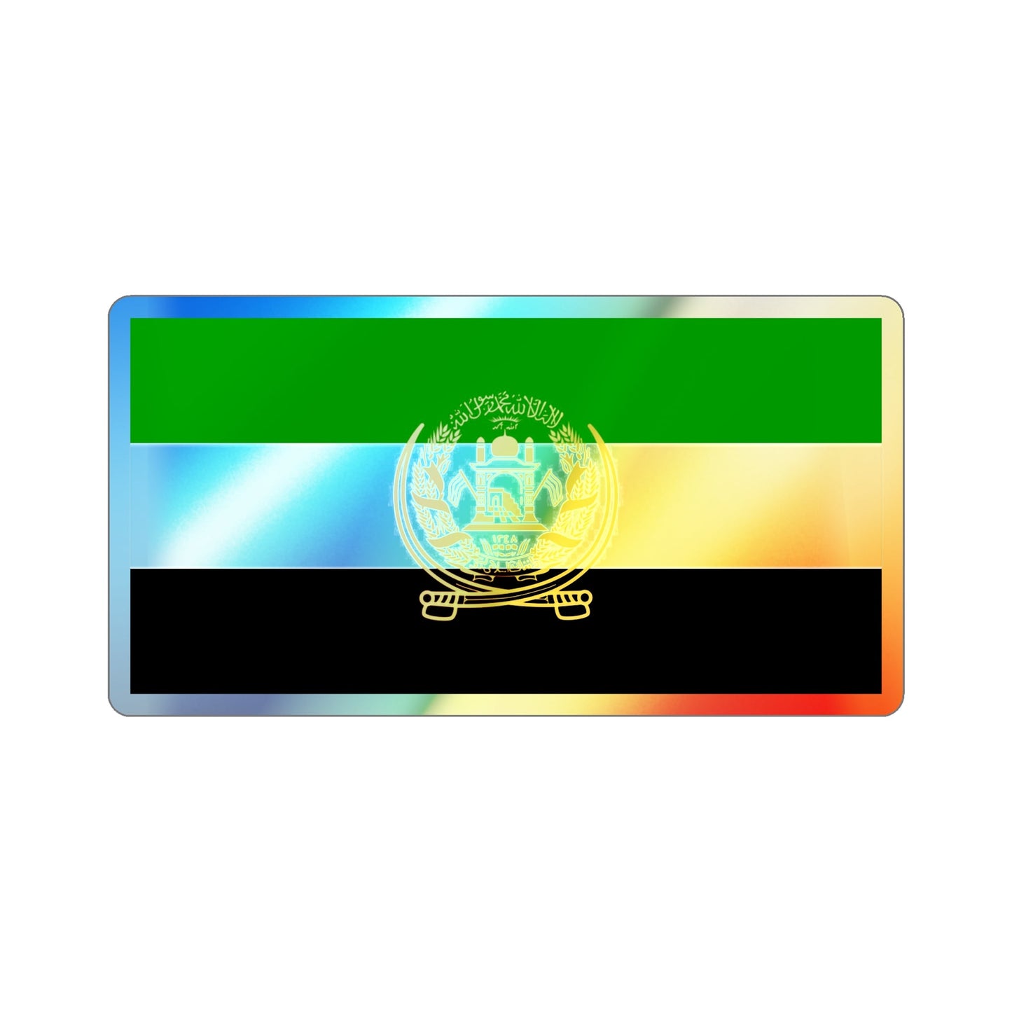 Flag of Afghanistan 1992 to 2001 Holographic STICKER Die-Cut Vinyl Decal-3 Inch-The Sticker Space