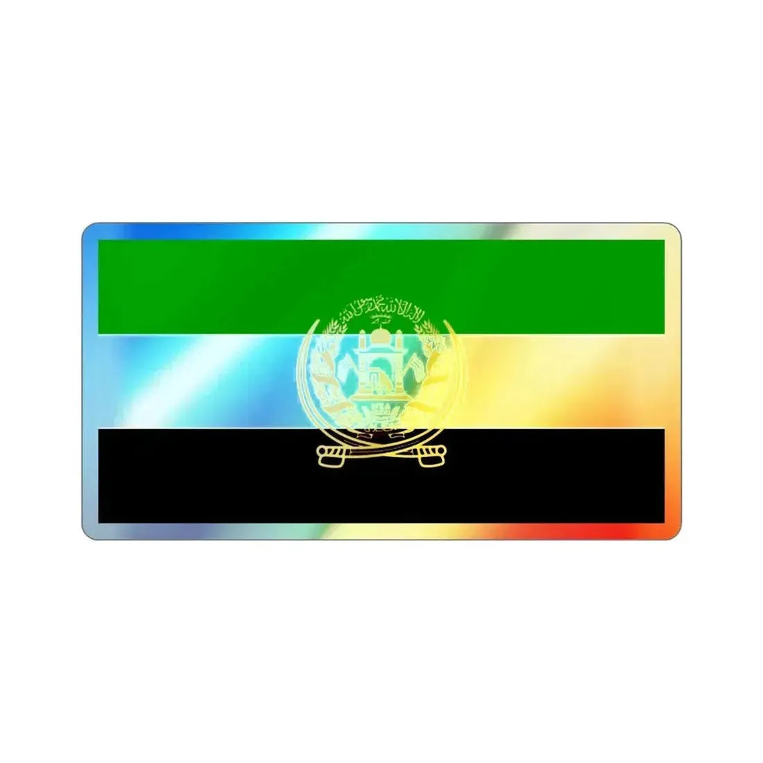 Flag of Afghanistan 1992 to 2001 Holographic STICKER Die-Cut Vinyl Decal - The Sticker Space