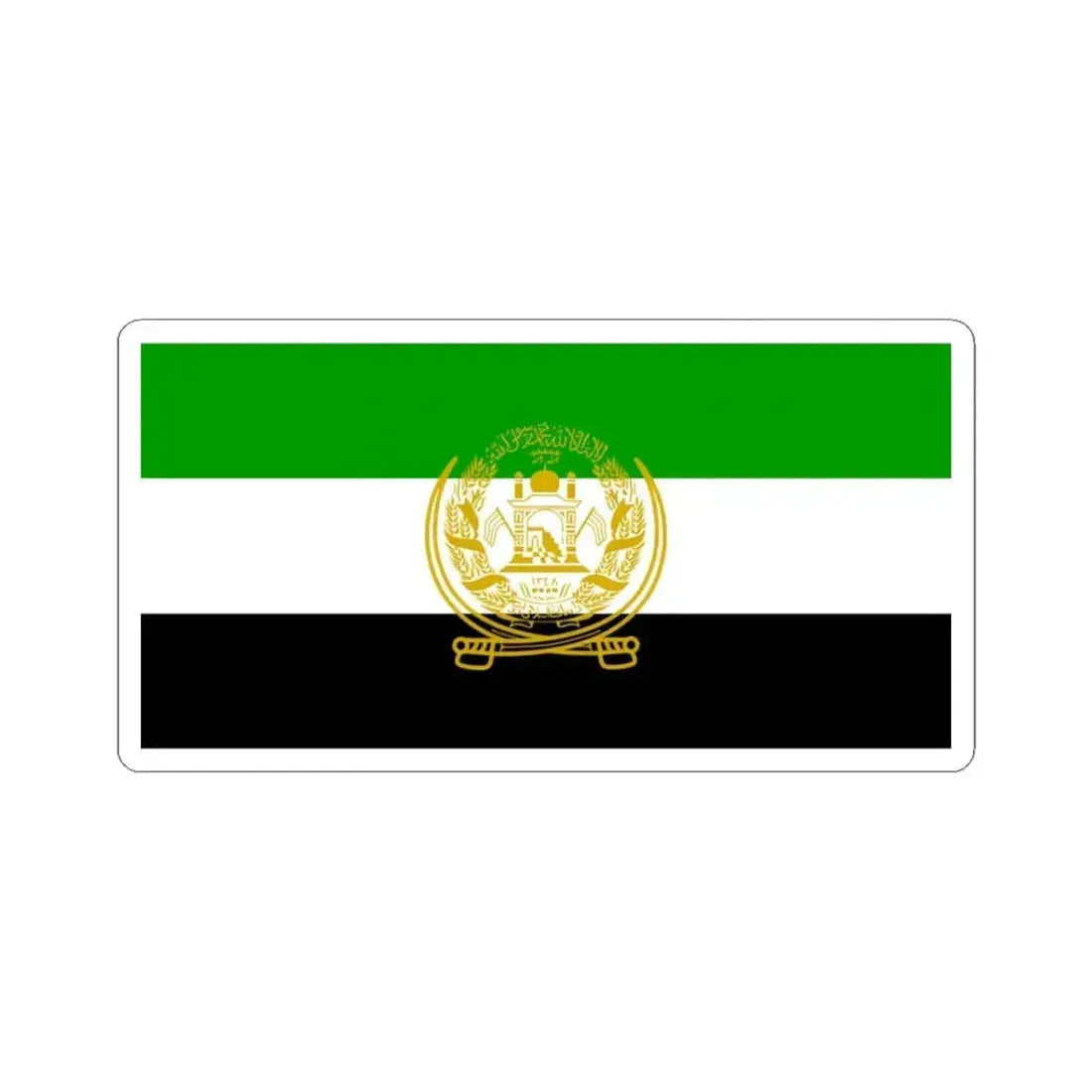 Flag of Afghanistan 1992 to 2001 - STICKER Vinyl Kiss-Cut Decal 3 Inch White - The Sticker Space