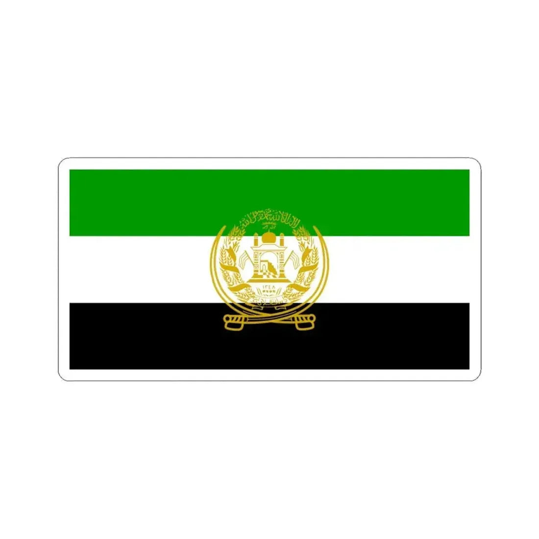 Flag of Afghanistan 1992 to 2001 - STICKER Vinyl Kiss-Cut Decal 6 Inch White - The Sticker Space
