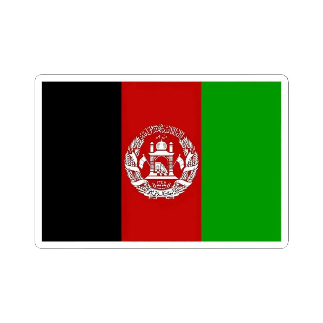 Flag of Afghanistan 2002-2004 3-2 (Afghanistan) STICKER Vinyl Kiss-Cut Decal 2 Inch White - The Sticker Space