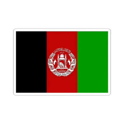 Flag of Afghanistan 2002-2004 3-2 (Afghanistan) STICKER Vinyl Kiss-Cut Decal 2 Inch White - The Sticker Space