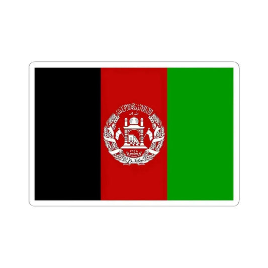 Flag of Afghanistan 2002-2004 3-2 (Afghanistan) STICKER Vinyl Kiss-Cut Decal 2 Inch White - The Sticker Space