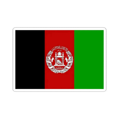 Flag of Afghanistan 2002-2004 3-2 (Afghanistan) STICKER Vinyl Kiss-Cut Decal 4 Inch White - The Sticker Space
