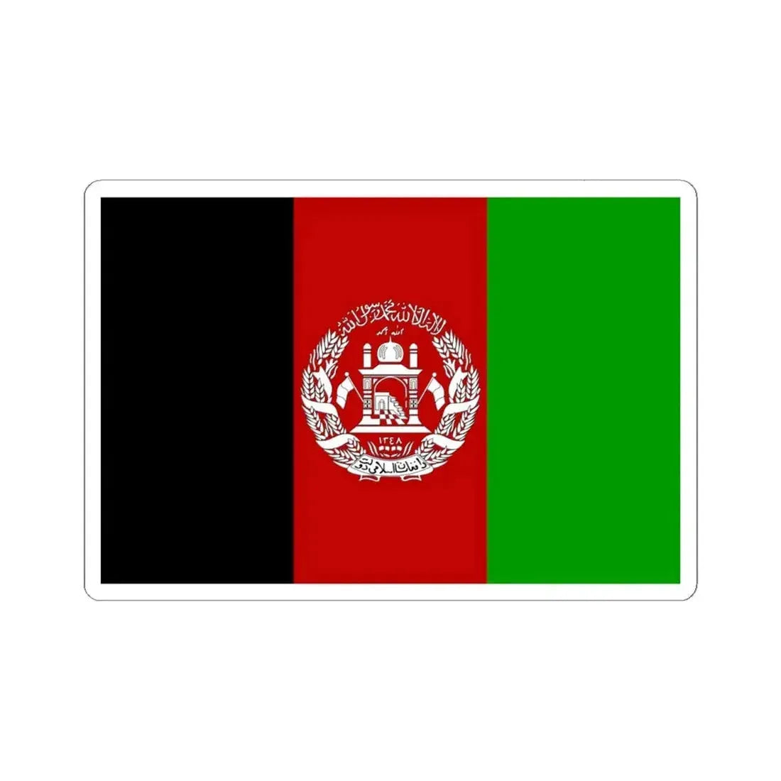 Flag of Afghanistan 2002-2004 3-2 (Afghanistan) STICKER Vinyl Kiss-Cut Decal 6 Inch White - The Sticker Space