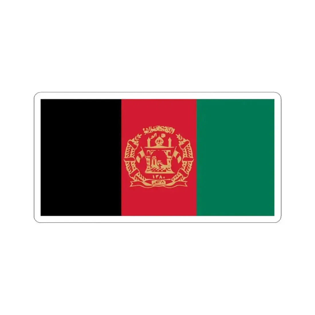 Flag of Afghanistan 2002-2004 Variant (Afghanistan) STICKER Vinyl Kiss-Cut Decal 3 Inch White - The Sticker Space