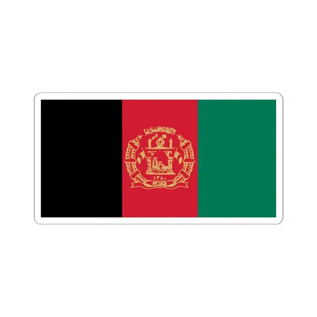 Flag of Afghanistan 2002-2004 Variant (Afghanistan) STICKER Vinyl Kiss-Cut Decal 4 Inch White - The Sticker Space