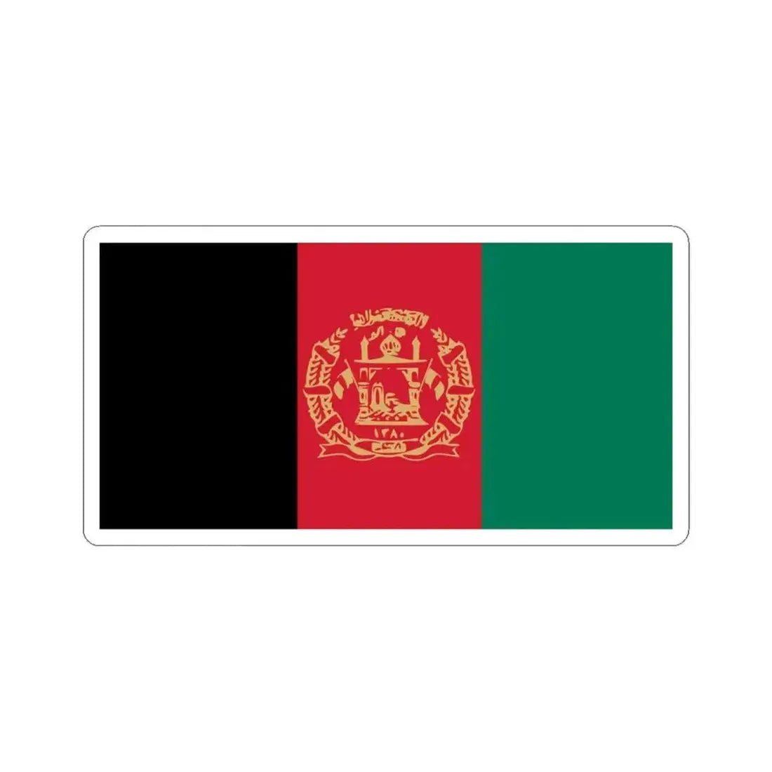 Flag of Afghanistan 2002-2004 Variant (Afghanistan) STICKER Vinyl Kiss-Cut Decal 6 Inch White - The Sticker Space