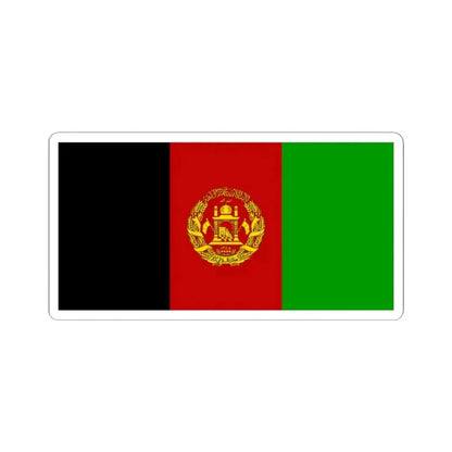 Flag of Afghanistan 2002-2004 variant with golden arms (Afghanistan) STICKER Vinyl Kiss-Cut Decal 2 Inch White - The Sticker Space