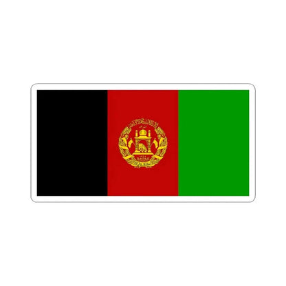 Flag of Afghanistan 2002-2004 variant with golden arms (Afghanistan) STICKER Vinyl Kiss-Cut Decal 3 Inch White - The Sticker Space